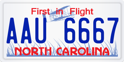 NC license plate AAU6667