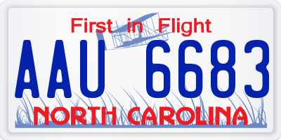 NC license plate AAU6683