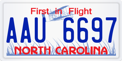 NC license plate AAU6697