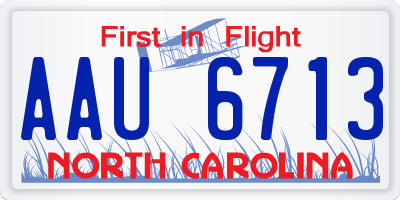 NC license plate AAU6713