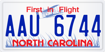 NC license plate AAU6744