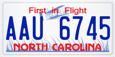 NC license plate AAU6745