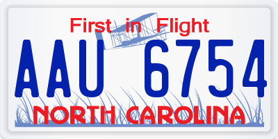 NC license plate AAU6754