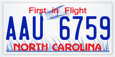 NC license plate AAU6759