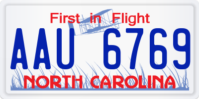 NC license plate AAU6769