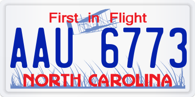 NC license plate AAU6773