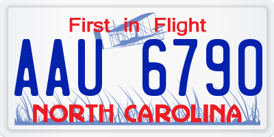 NC license plate AAU6790