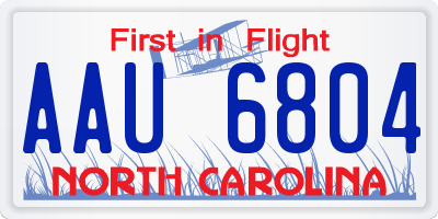 NC license plate AAU6804