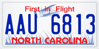 NC license plate AAU6813