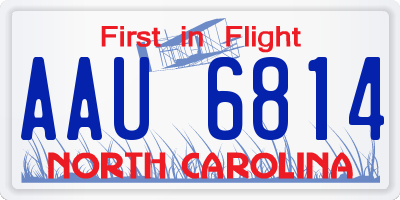 NC license plate AAU6814