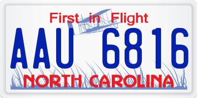 NC license plate AAU6816
