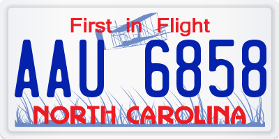 NC license plate AAU6858