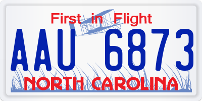 NC license plate AAU6873