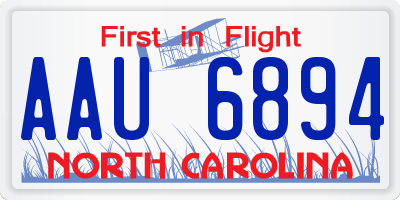 NC license plate AAU6894