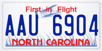 NC license plate AAU6904