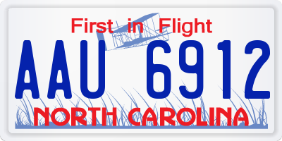 NC license plate AAU6912