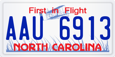 NC license plate AAU6913