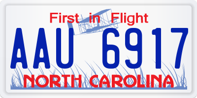 NC license plate AAU6917