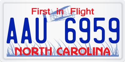 NC license plate AAU6959