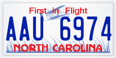 NC license plate AAU6974