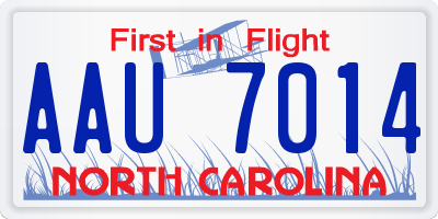 NC license plate AAU7014