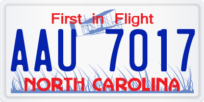 NC license plate AAU7017