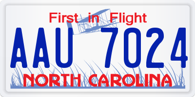 NC license plate AAU7024