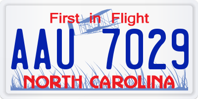 NC license plate AAU7029