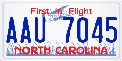 NC license plate AAU7045