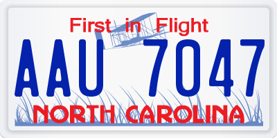 NC license plate AAU7047