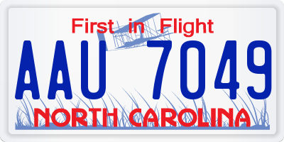 NC license plate AAU7049