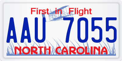 NC license plate AAU7055