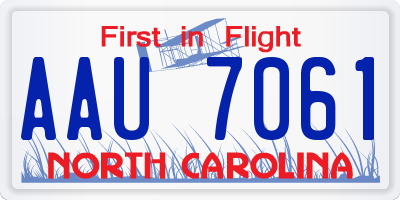 NC license plate AAU7061