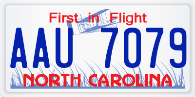 NC license plate AAU7079