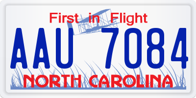 NC license plate AAU7084