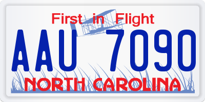 NC license plate AAU7090