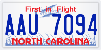 NC license plate AAU7094