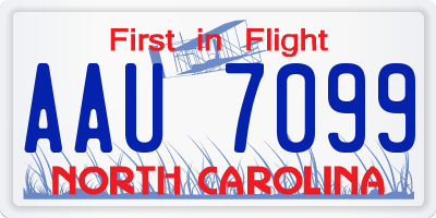 NC license plate AAU7099