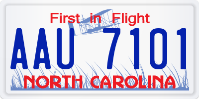 NC license plate AAU7101