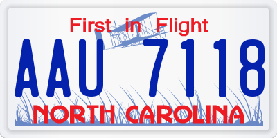NC license plate AAU7118