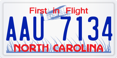 NC license plate AAU7134