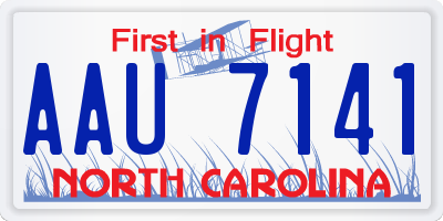 NC license plate AAU7141
