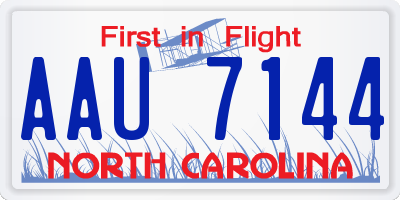 NC license plate AAU7144