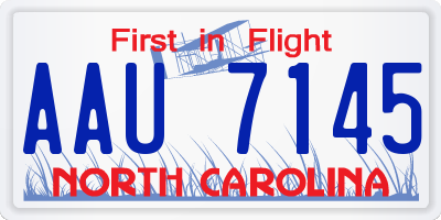 NC license plate AAU7145