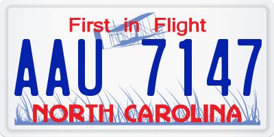 NC license plate AAU7147