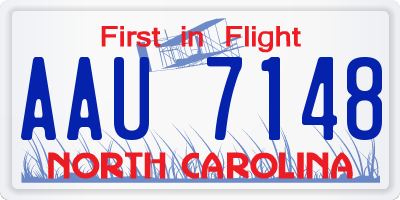 NC license plate AAU7148