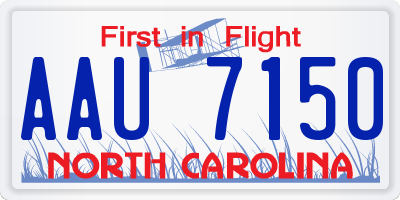 NC license plate AAU7150