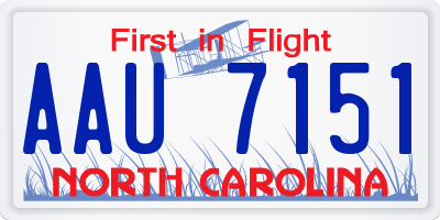 NC license plate AAU7151