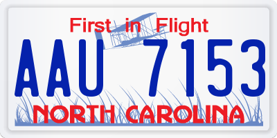NC license plate AAU7153