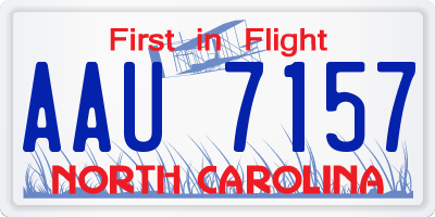 NC license plate AAU7157